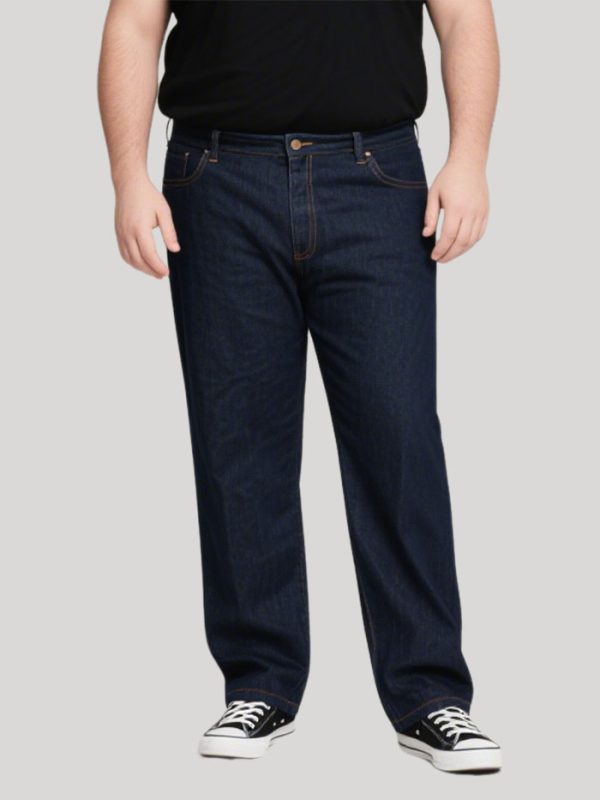 Men's Plus Size Dark Jeans Fashionable and Simple