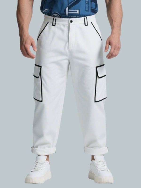 fashionable-unique-plus-size-contrast-stripe-cargo-pants