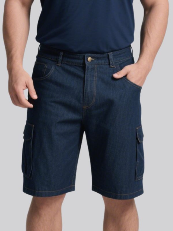 cargo-style-multi-pocket-plus-size-mens-denim-shorts