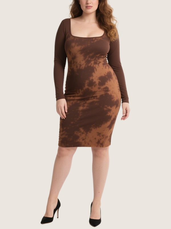 womens-trendy-square-neck-plus-size-long-sleeved-bodycon-dress