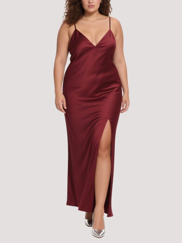 elegant-deep-v-slit-plus-size-sleeveless-dress