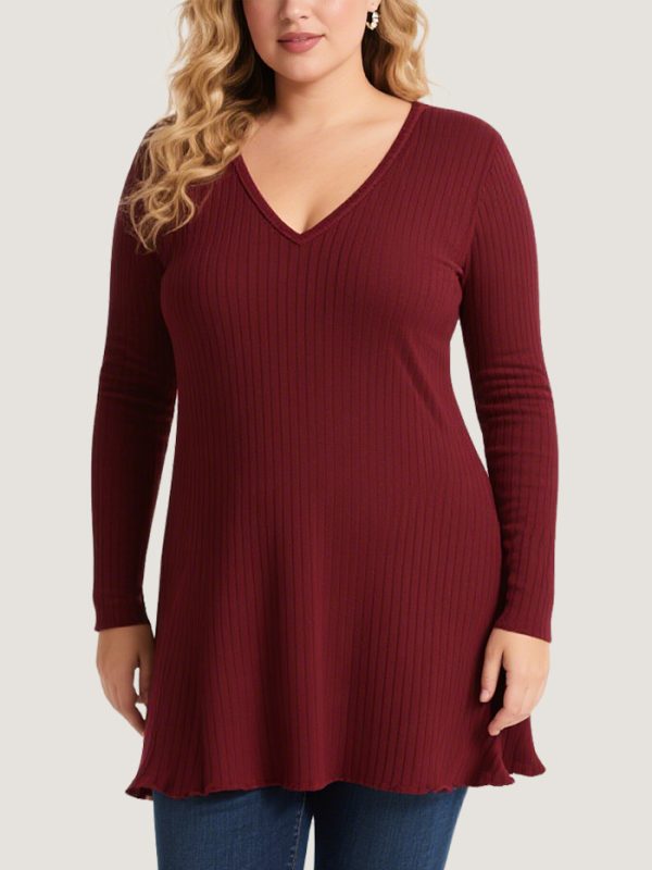 womens-simple-comfortable-plus-size-long-sleeved-t-shirt
