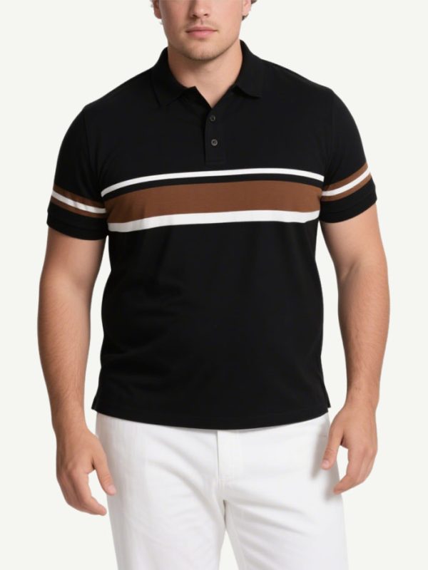 mens-large-size-trendy-contrast-striped-lapel-short-sleeves